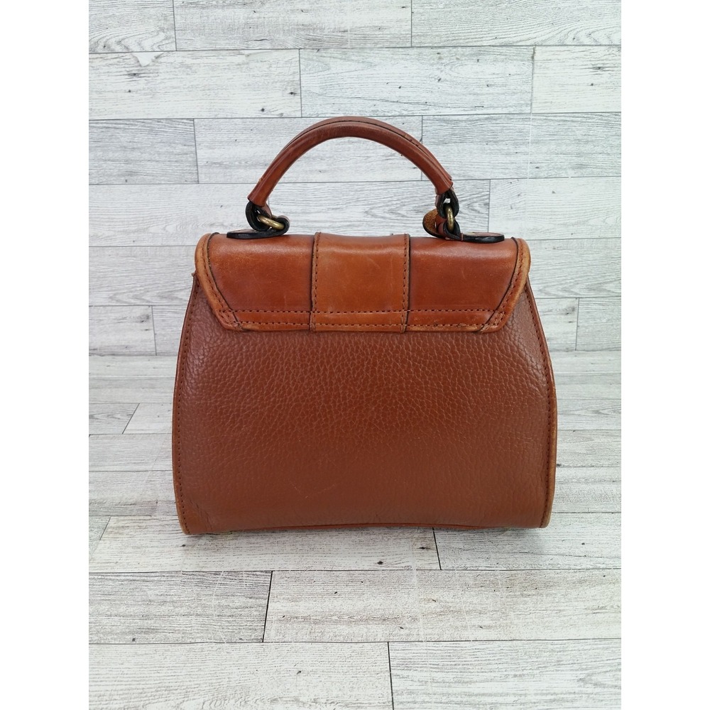 Vintage Liz Claiborne Satchel Bag Handbag Pebbled Leather Brown Purse VTG - Picture 6 of 13